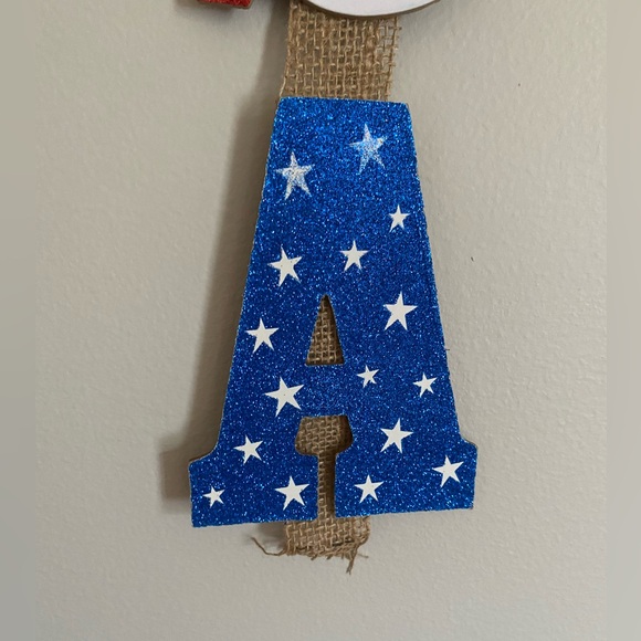Patriotic Glitter Hanging Wall Decor USA - Picture 4 of 6